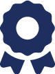 Blue icon of an award ribbon