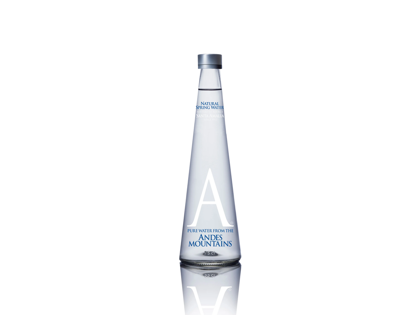 Andes Mountains water bottle on a white background