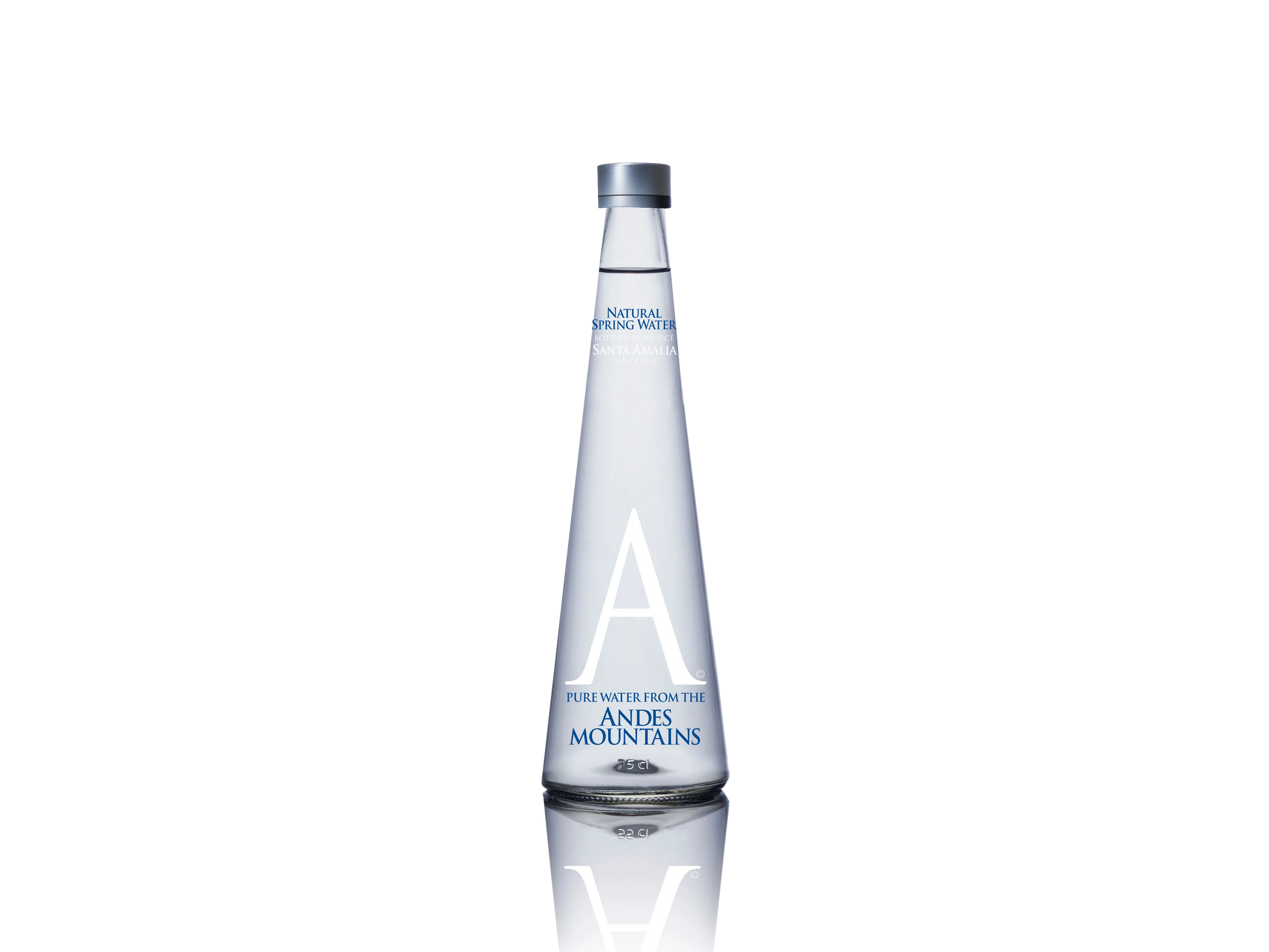 Andes Mountains water bottle on a white background