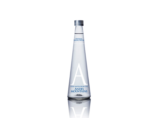 Andes Mountains water bottle on a white background