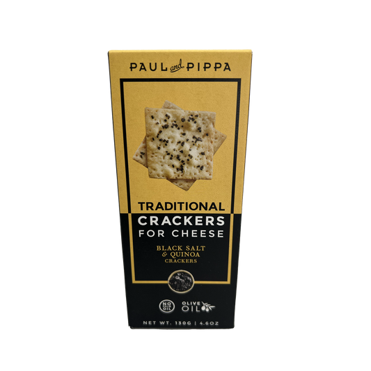PAUL AND PIPPA Traditional Crackers Black Salt and Quinoa